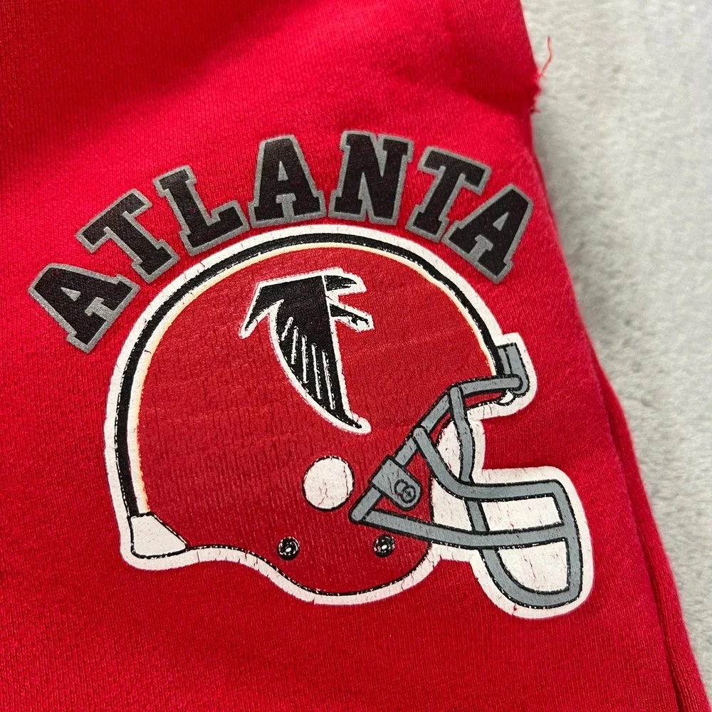 Atlanta Falcons Starter Sweatpants Mens Medium Red NFL Joggers Ankle Zipper